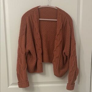 2/$20 Cozy Cable Knit Cardigan Sweater - Rust